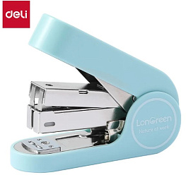 картинка Capsator DELI LonGreen 24/6, 25 foi, albastru magazinul BookStore in Chisinau, Moldova