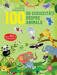 картинка 100 de curiozitati despre animale. Peste 150 de autocolante magazinul BookStore in Chisinau, Moldova