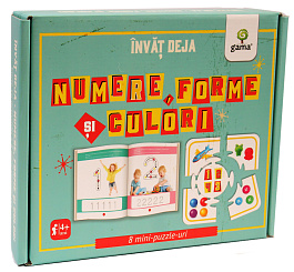 картинка Invat deja numere, forme si culori. 8 mini puzzle-uri. 4+ magazinul BookStore in Chisinau, Moldova