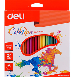 картинка Creioane colorate DELI Run, 24 culori, DLEC00120 magazinul BookStore in Chisinau, Moldova