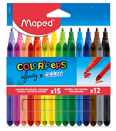 картинка Set MAPED Infinity+Ocean, 15creioane colorate+12 carioci, 984747 magazinul BookStore in Chisinau, Moldova