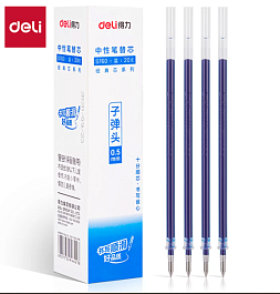 картинка Rezerva pix cu gel DELI, 0.5mm, albastra, DLS760-03 magazinul BookStore in Chisinau, Moldova