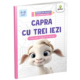 картинка Povesti de colorat cu litere de tipar. Capra cu trei iezi magazinul BookStore in Chisinau, Moldova